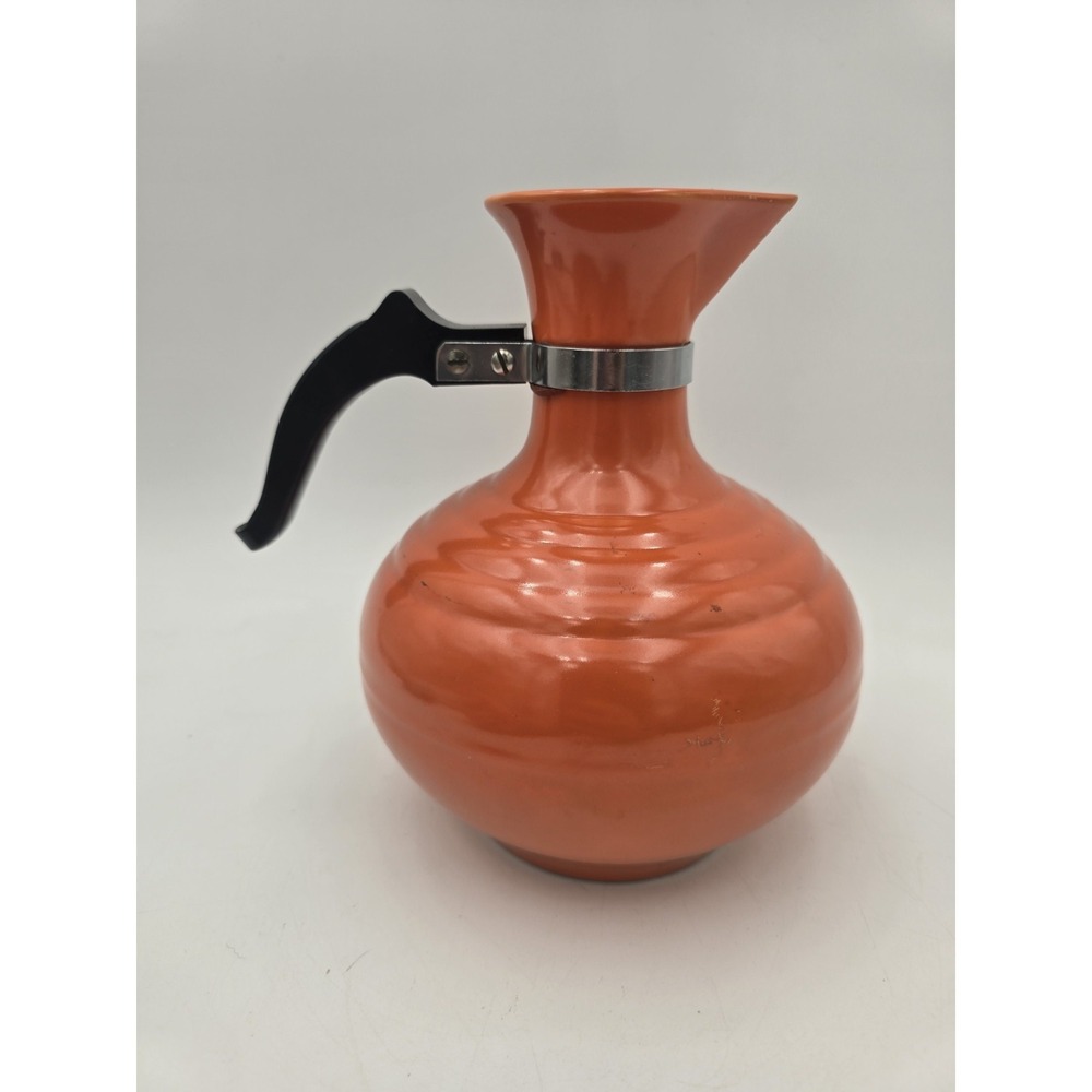 Paden City Pottery Caliente Ringware Pitcher Tangerine Orange Vintage MCM